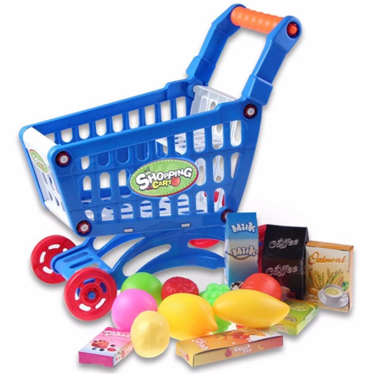GENERICO - Juguete Set Carrito De Compras Con Accesorios 56 Piezas Azul
