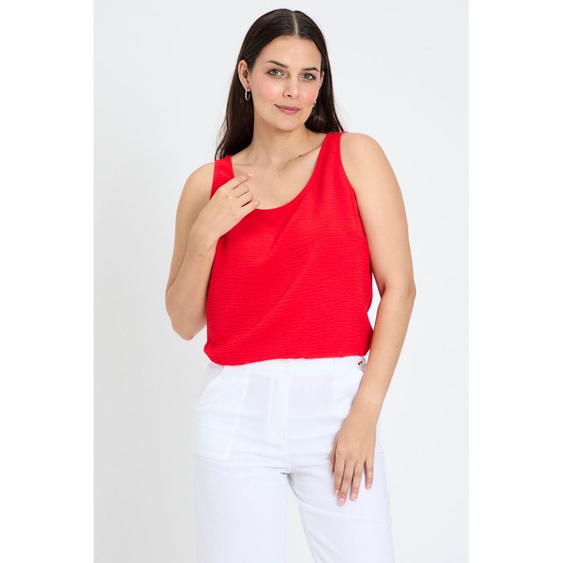 ASH - Blusa Sin Mangas Rojo Mujer Ash