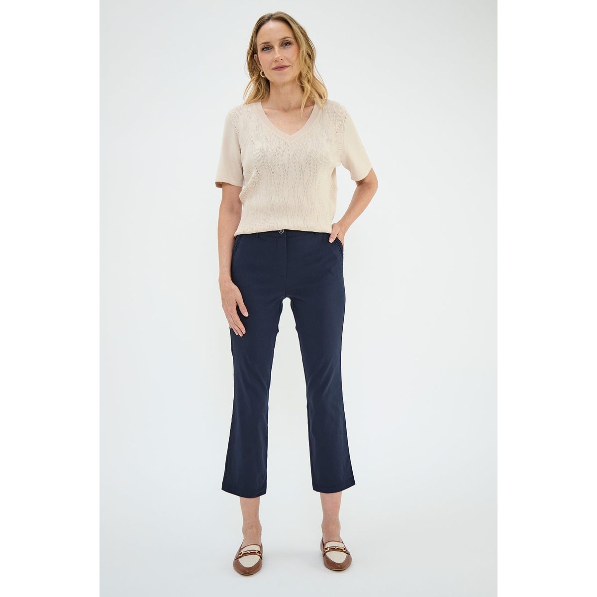 MA GRIFFE - Pantalon Azul Marino Mujer Magriffe