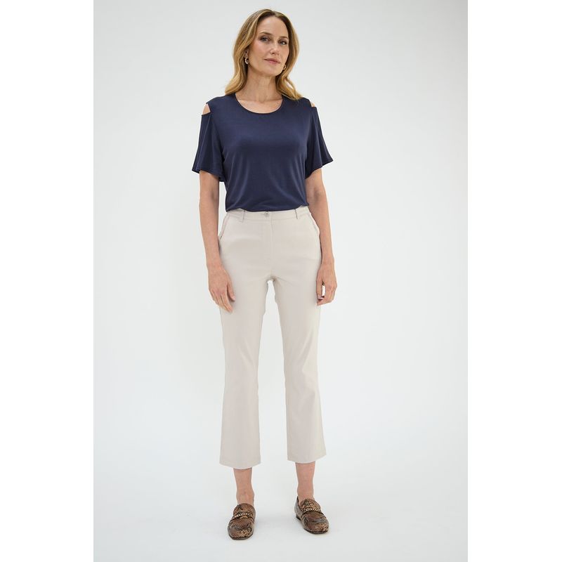 MA GRIFFE - Pantalon Crop Beige Magriffe