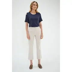 MA GRIFFE - Pantalon Crop Beige Magriffe