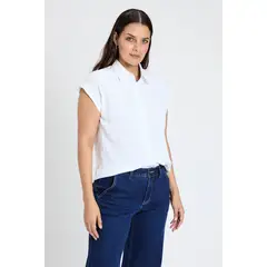 ASH - Blusa Manga Corta Crudo Mujer