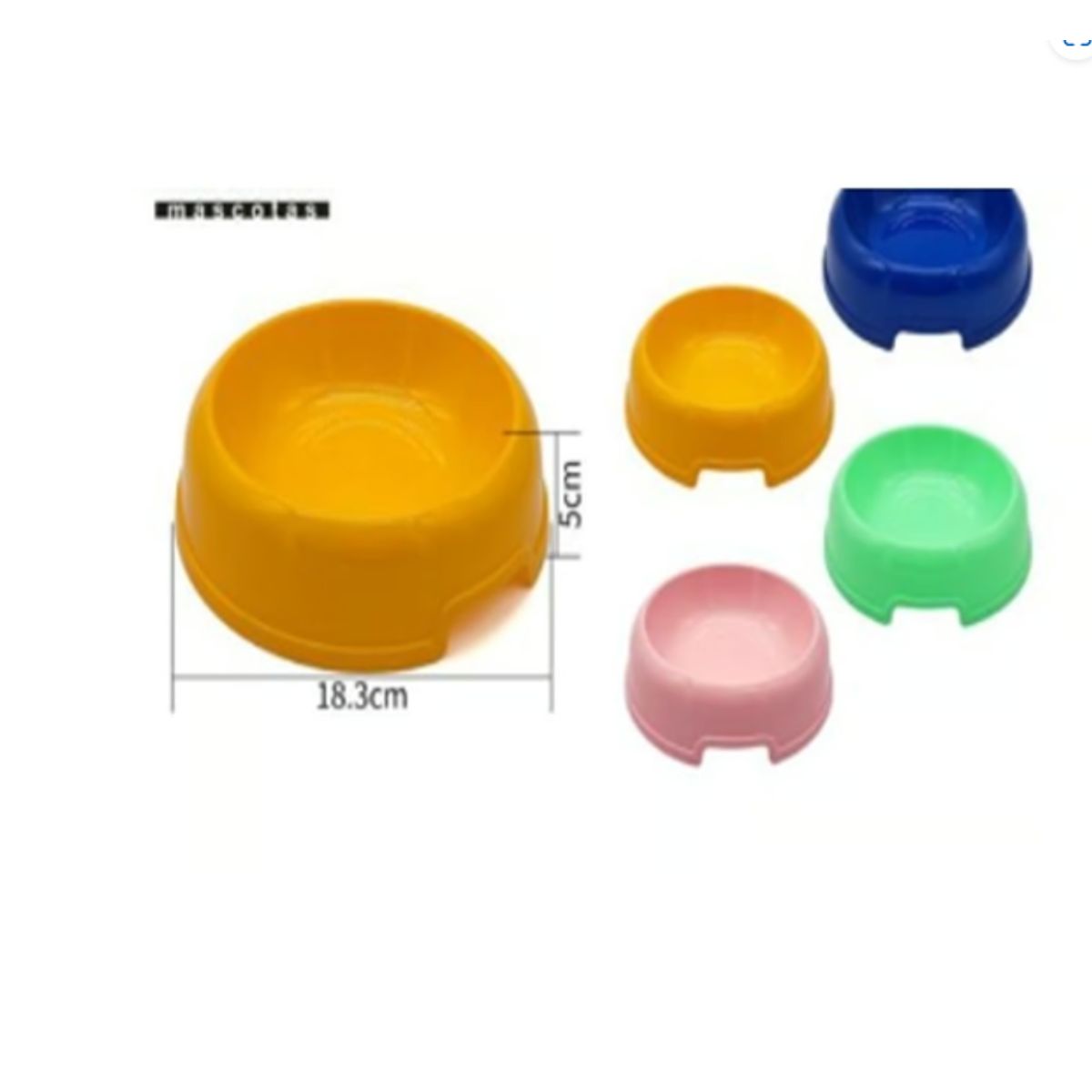 GENERICO - Bowl Para Perro Comida Color Azul Redondo 18cm