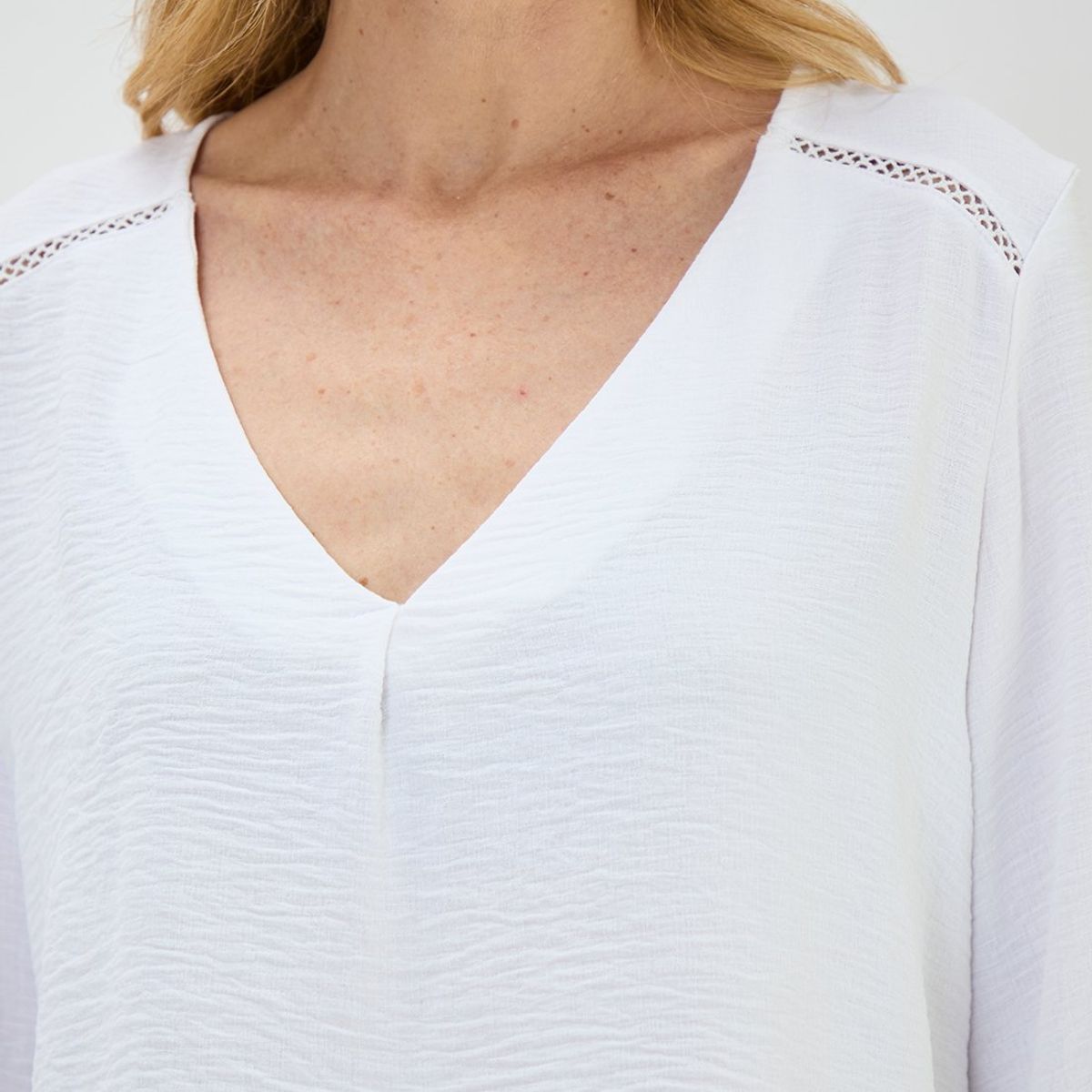 MA GRIFFE - Blusa Manga Larga Crudo Mujer Magriffe