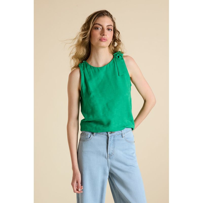IO - Blusa Sin Mangas Verde Musgo Mujer Io