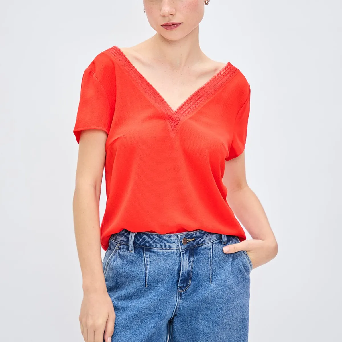 IO - Blusa Sin Mangas Rojo Mujer Io