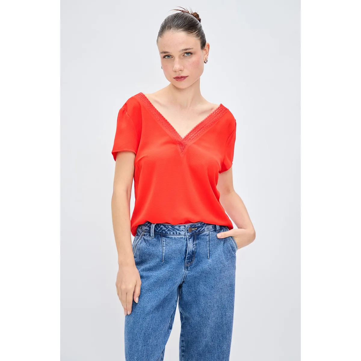 IO - Blusa Sin Mangas Rojo Mujer Io