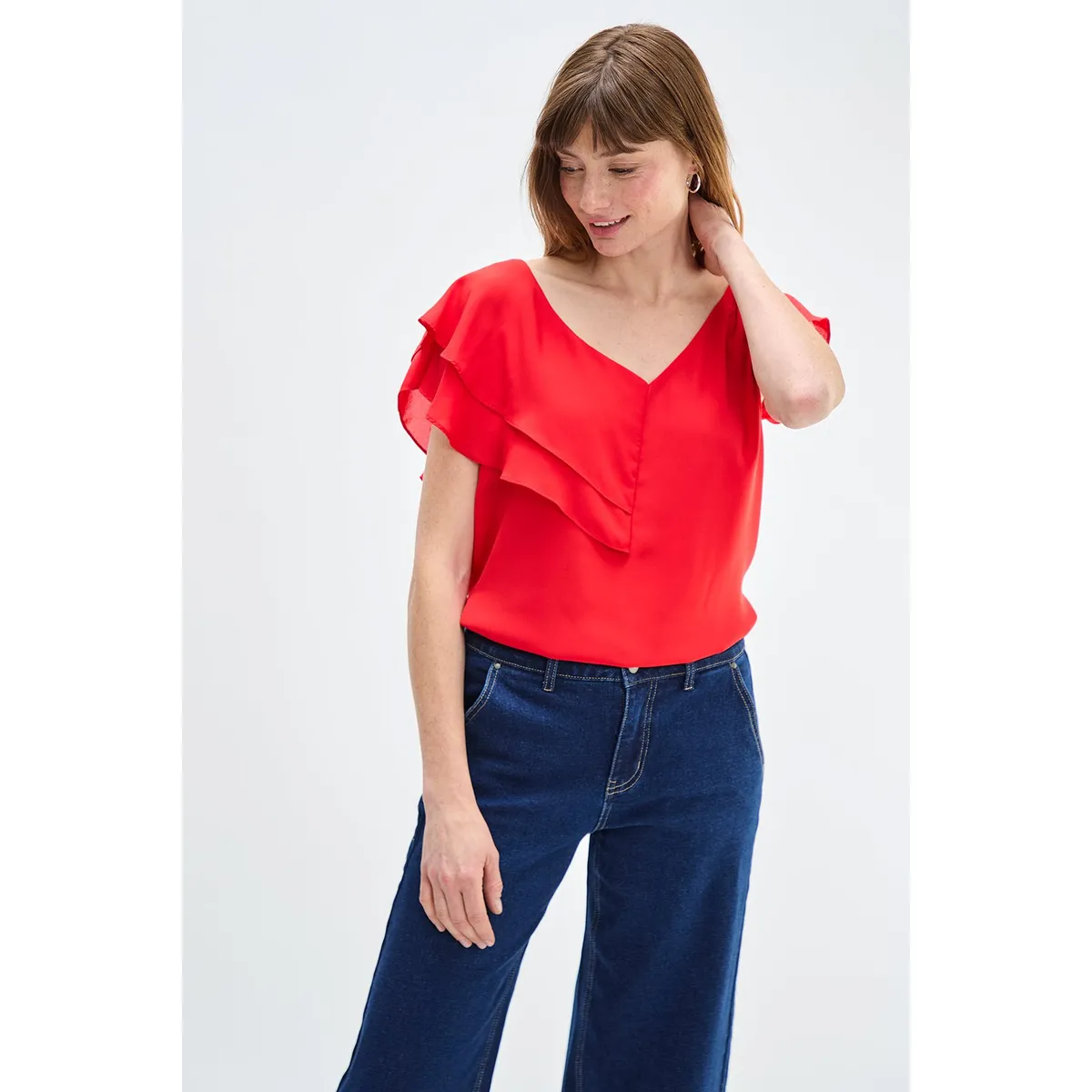 ASH - Blusa Manga Corta Rojo Mujer Ash