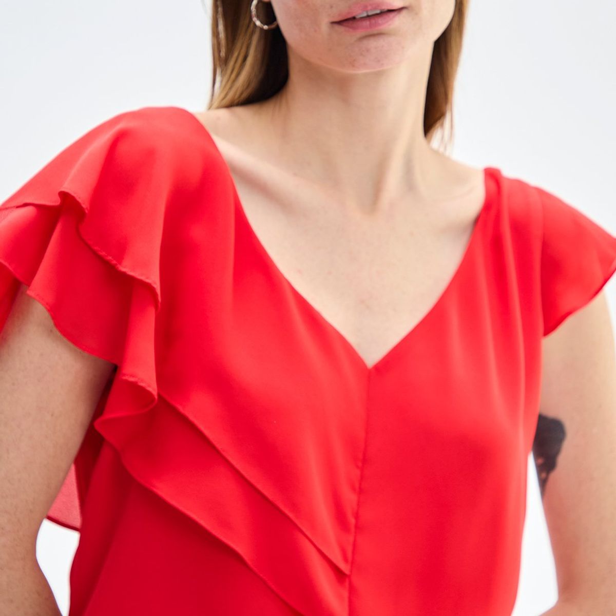 ASH - Blusa Manga Corta Rojo Mujer Ash