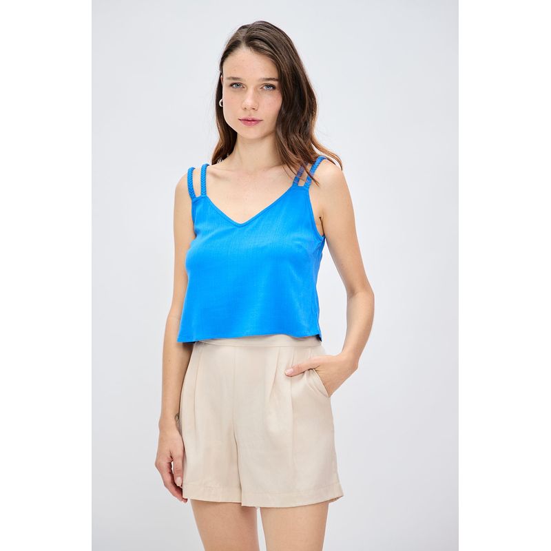IO - Blusa Sin Mangas Azulino Mujer Io