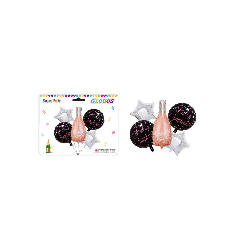 GENERICO - GLOBOS FELIZ CUMPLEAÑOS 5 PCS