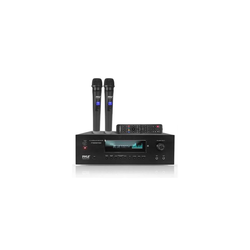 PYLE - Amplificador Home Theater 5.2 Con Bluetooth y dos Microfonos Karaoke