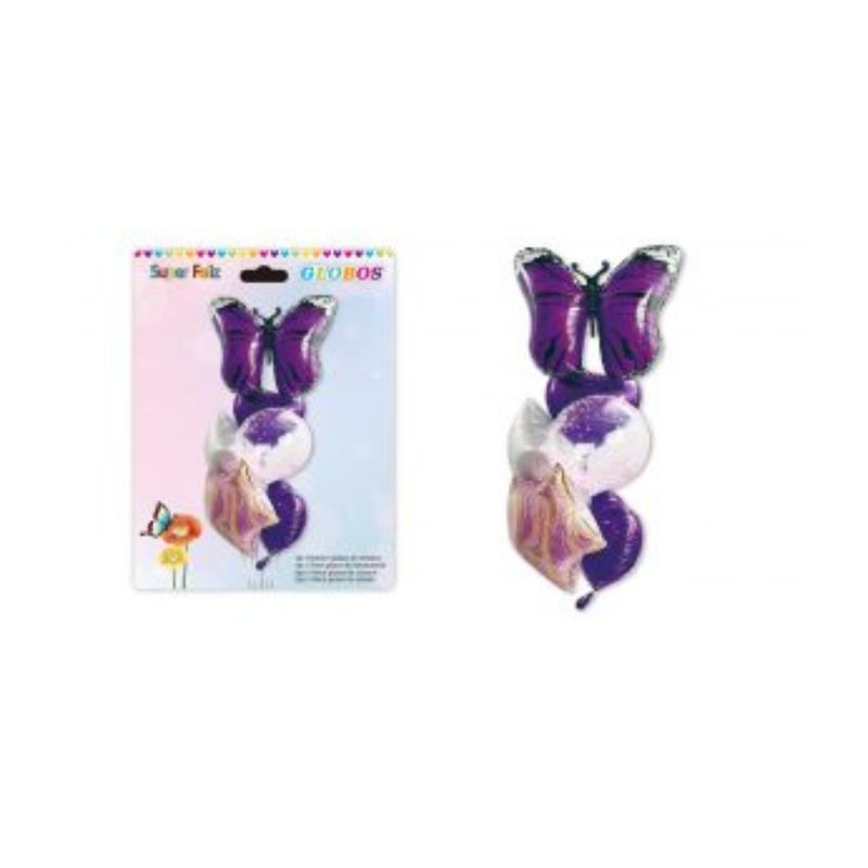 GENERICO - GLOBOS DE MARIPOSA 6 PCS