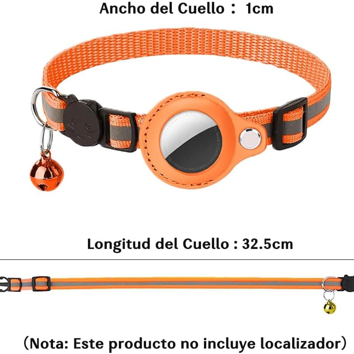 GENERICO - Collar Correa Funda Para Airtag Localizar Gato-Perro Celeste