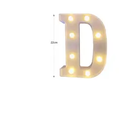 GENERICO - Letra D Led Lampara para Cumpleaños 22cm