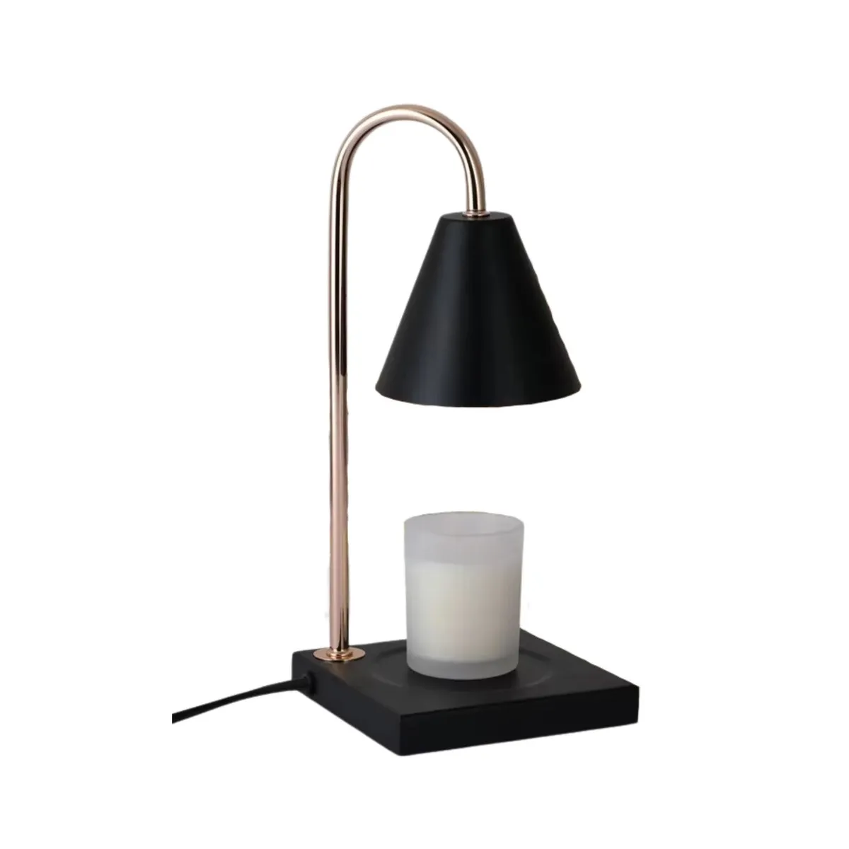 SANTU HOME & DECO - Lámpara Calentadora de Velas Negra con Temporizador