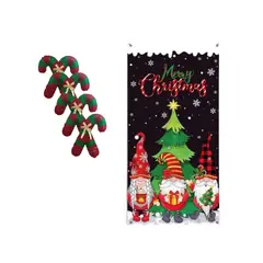 GENERICO - Funda Navideña Para Puerta con 4 bastones navideños