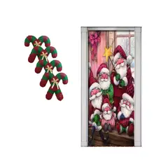 GENERICO - Funda Navideña Para Puerta con 4 bastones navideños