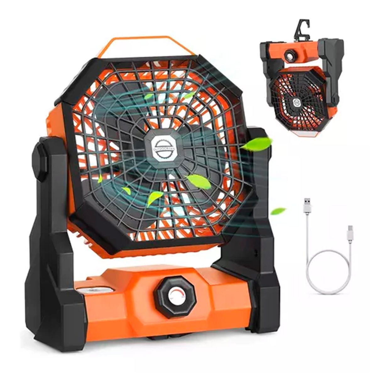 ESHOPANGIE - Ventilador Portátil Camping Acampar Recargable Usb Luz Led