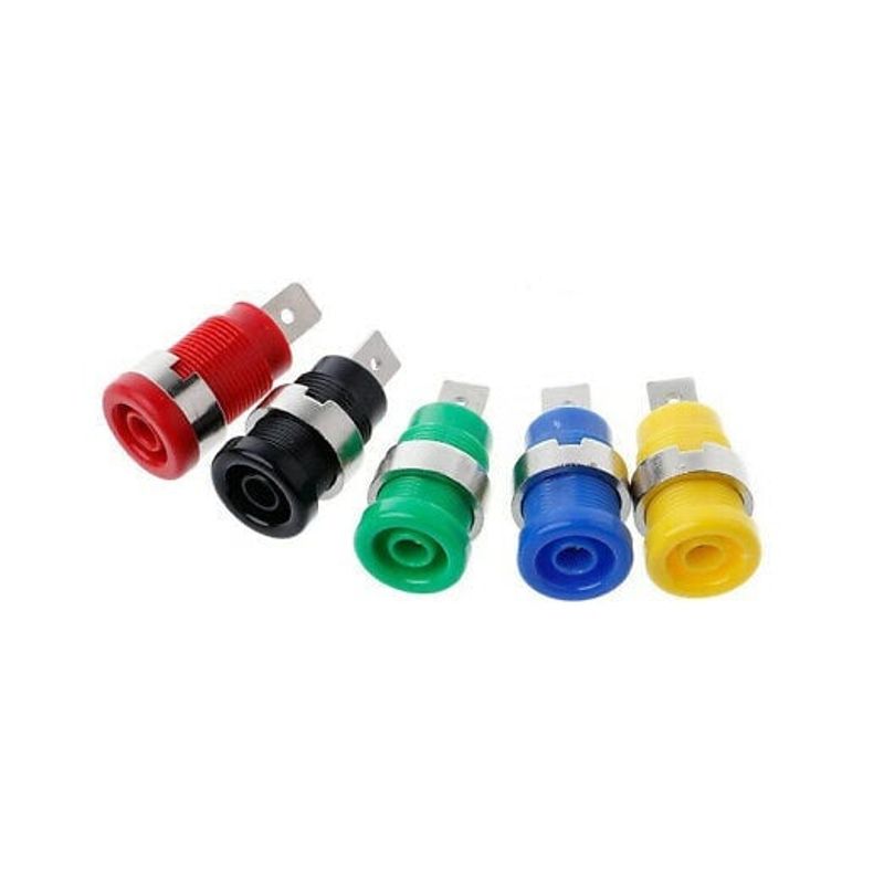 GENERICO - Conector Banana Aislado Verde 4mm Hembra con Tuerca