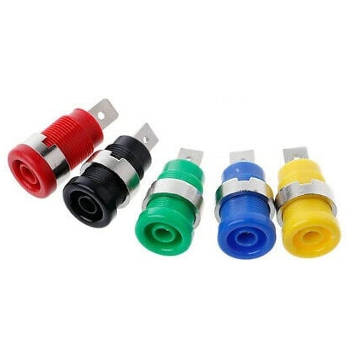 GENERICO - Conector Banana Aislado Rojo 4mm Hembra con Tuerca