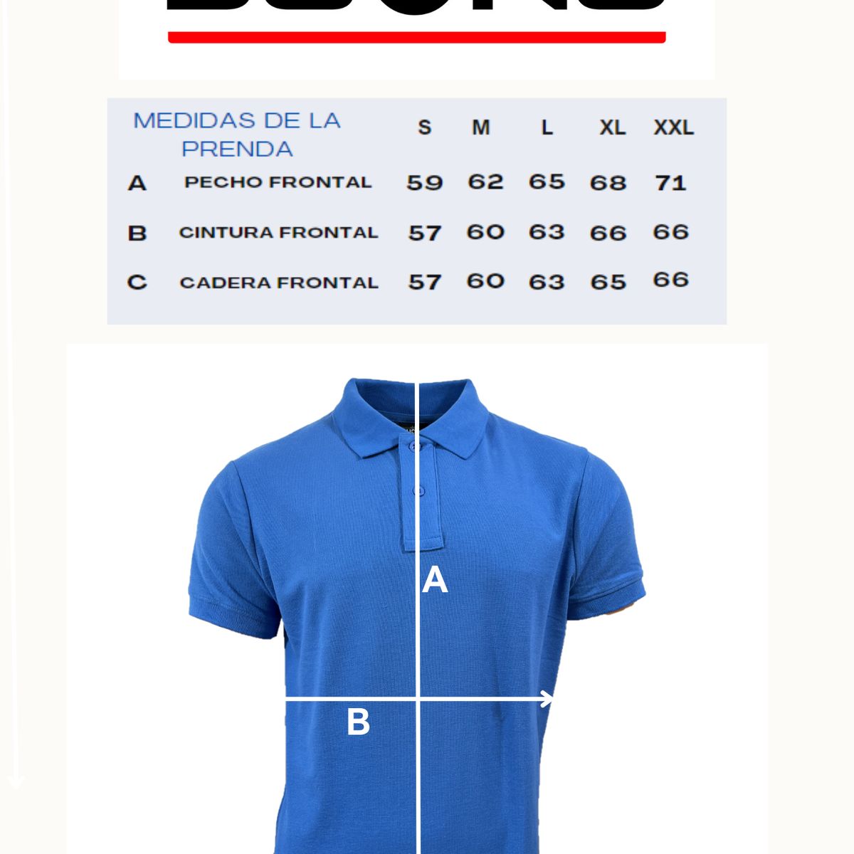 BUONO - POLERA CUELLO PIQUE MANGA CORTA 80% ALGODON