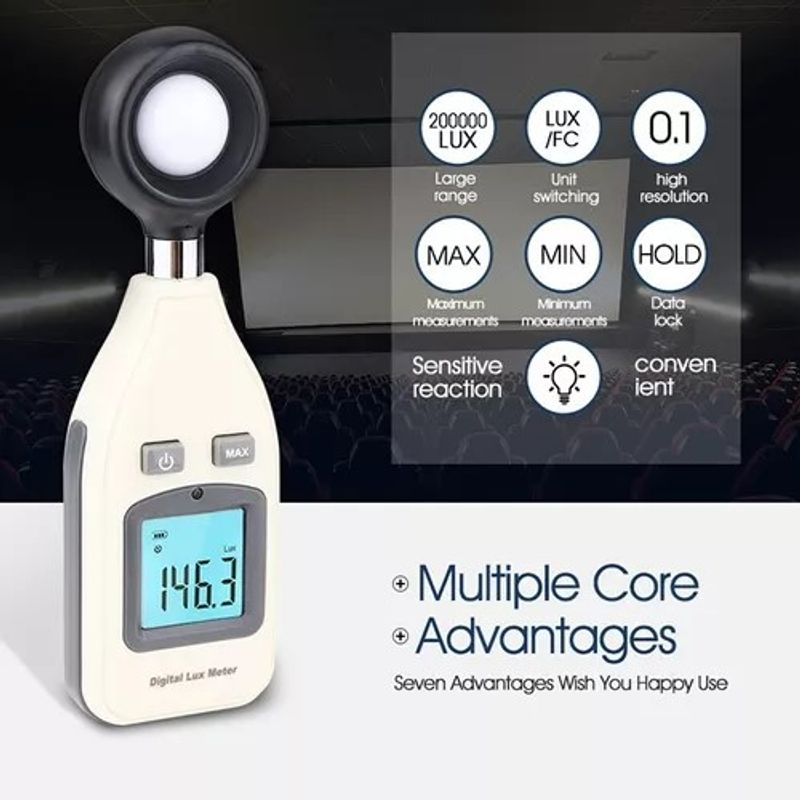GENERICO - Luxómetro Digital Smart Sensor De 0 A 200000 Lux