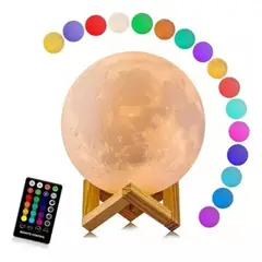 JAVIMATE - Lámpara Luna 3d Colores Velador De Escritorio Mesa