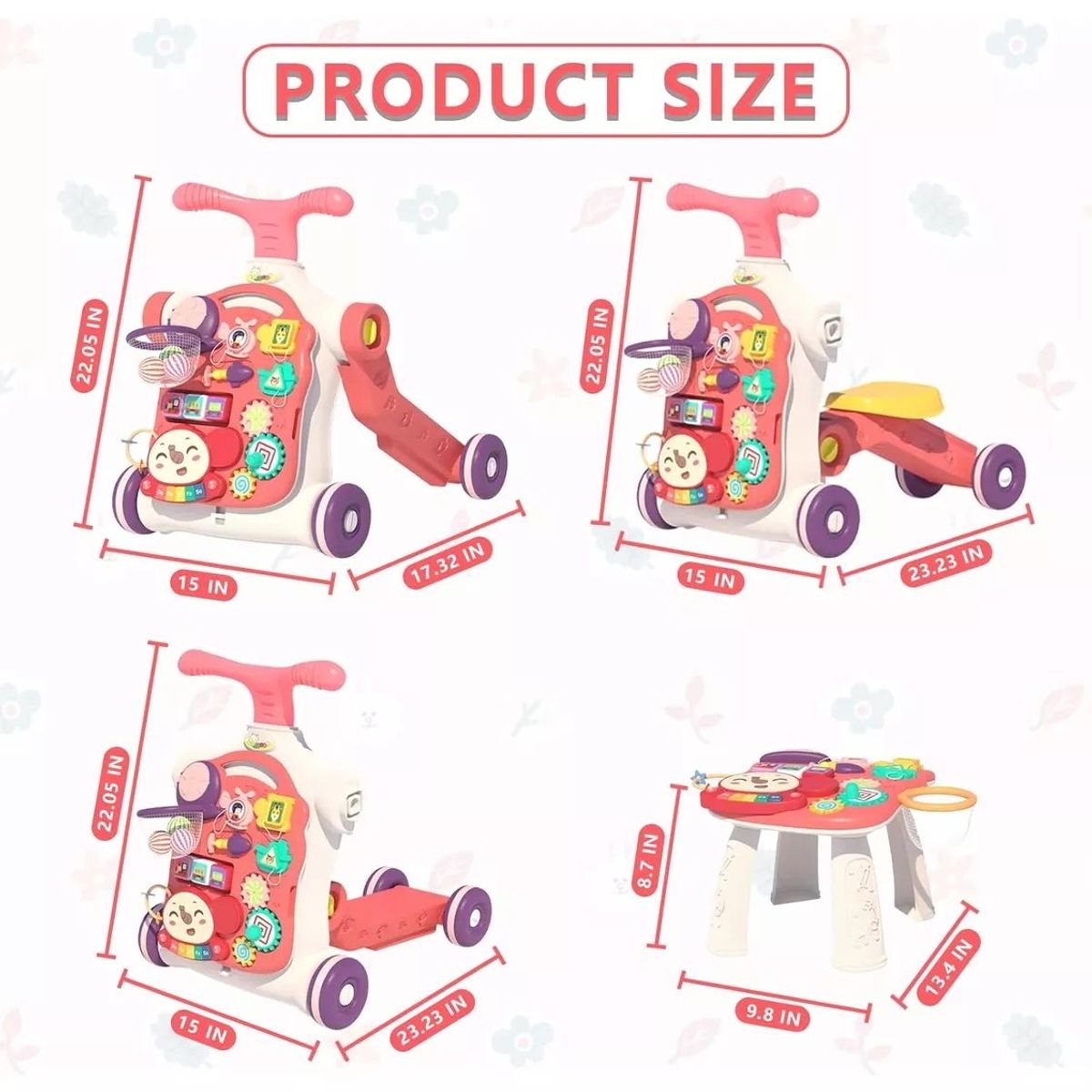 GENERICO - Caminador Andador Scooter Bebe Musical Multifuncional 5 En 1