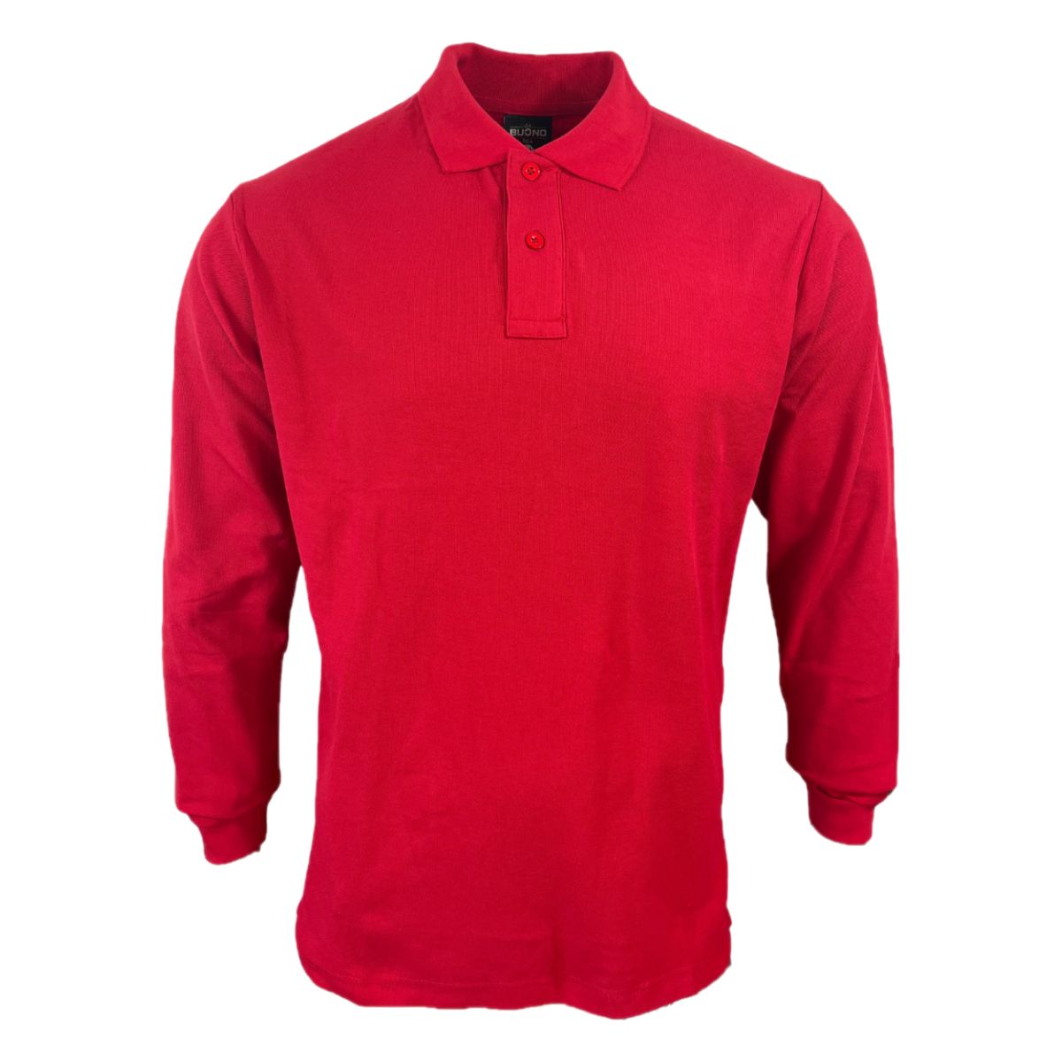 BUONO - POLERA CUELLO PIQUE MANGA LARGA 80% ALGODON
