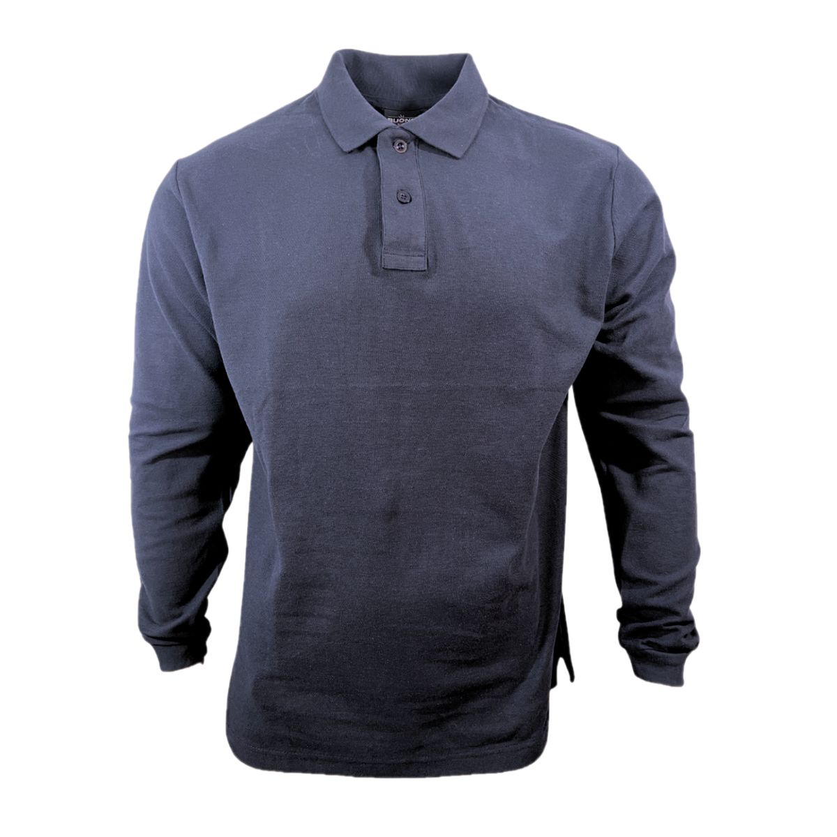 BUONO - POLERA CUELLO PIQUE MANGA LARGA 80% ALGODON