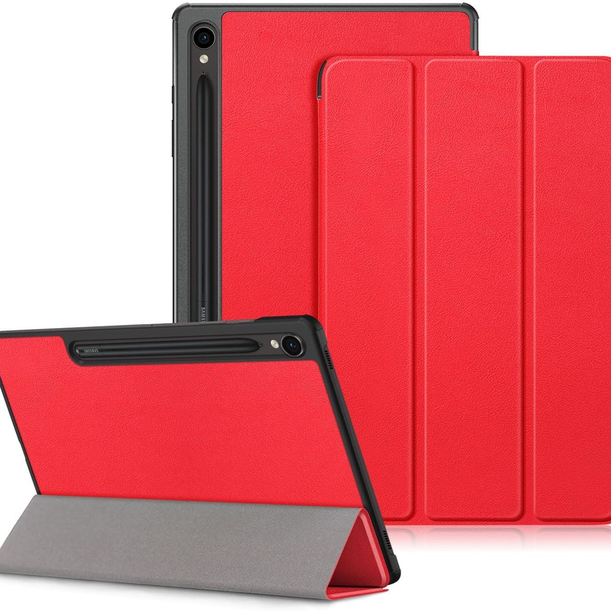GENERICO - Funda Inteligente compatible con Samsung Galaxy Tab S9  Rojo