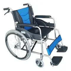 ONEDER - Silla De Ruedas Cromada Plegable Doble Freno Con Cinturón Aluminio KJT106G