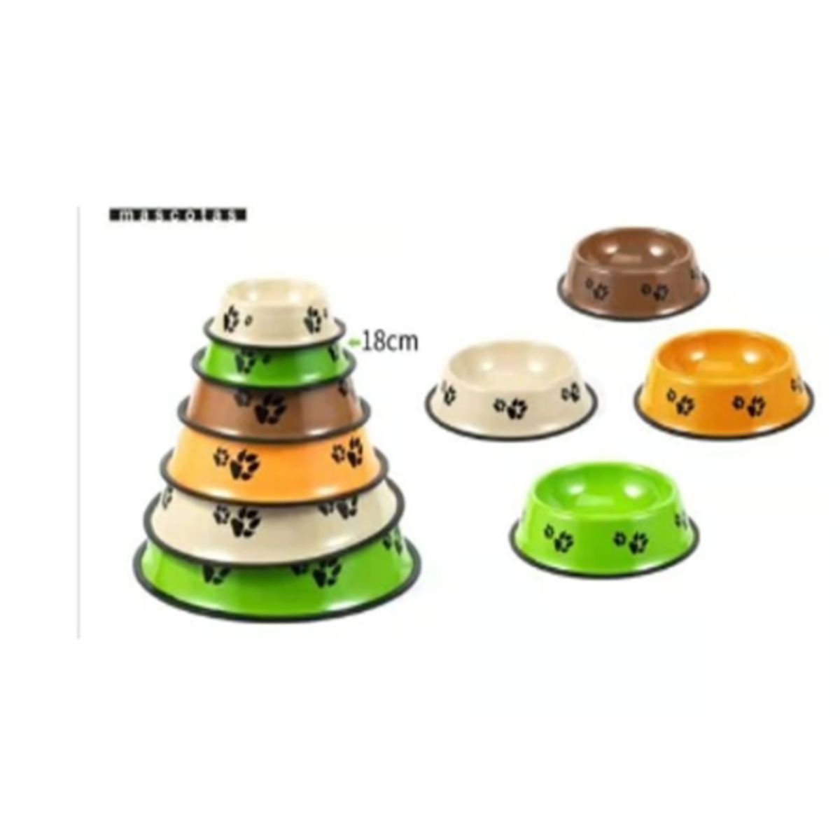 GENERICO - Bowl Para Perro Comida Colores Surtidos 18cm