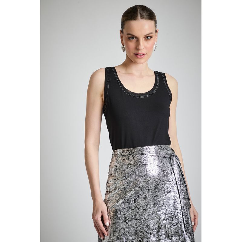 ASH - Polera Sin Mangas Negro Mujer Ash