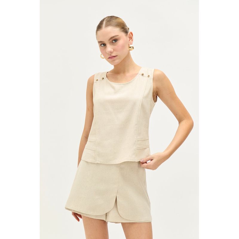 IO - Blusa Casual Lisa Beige iO