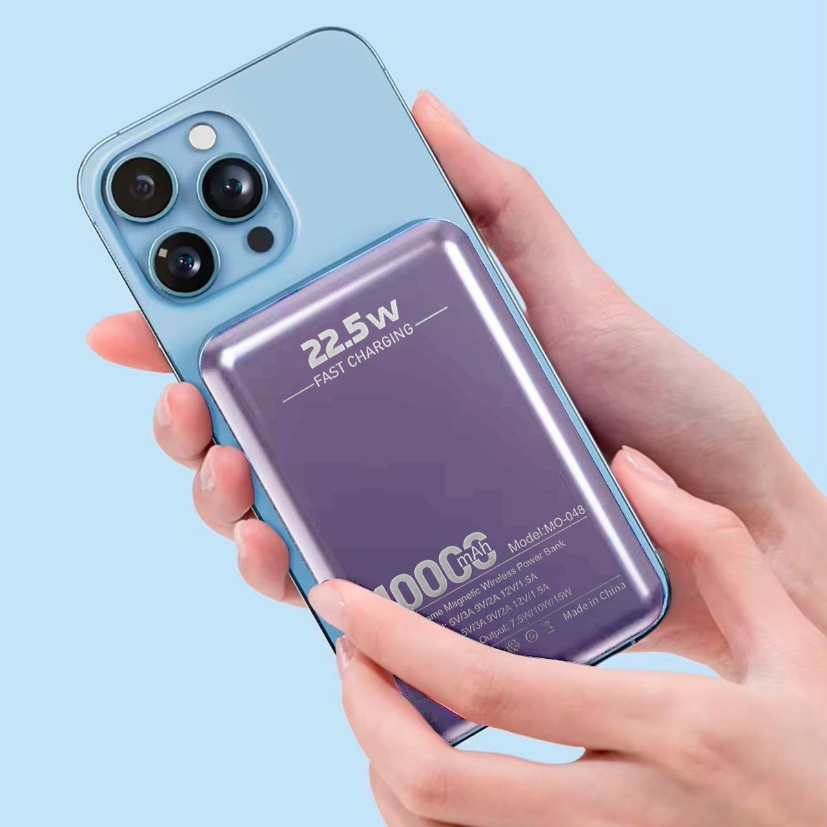 MOTOMO - PoweBank MagSafe Compatible Con iPhone Con 10.000 Mah Lila