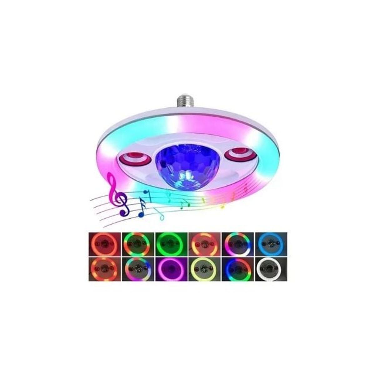 GENERICO - Parlante Bombillos Discoteca Bluetooth Con Control 36w