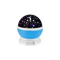 GENERICO - Lampara Luz Led De Proyección Rotatoria Estrellas color Azul
