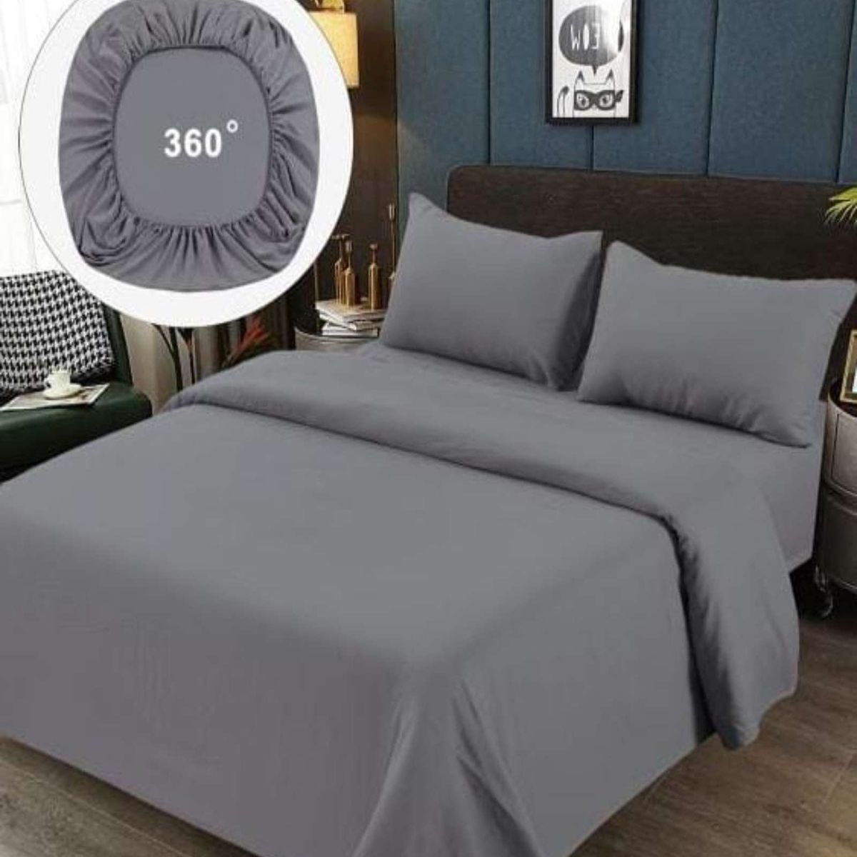 GENERICO - SABANAS 2OO HILOS 2 PLAZAS GRIS