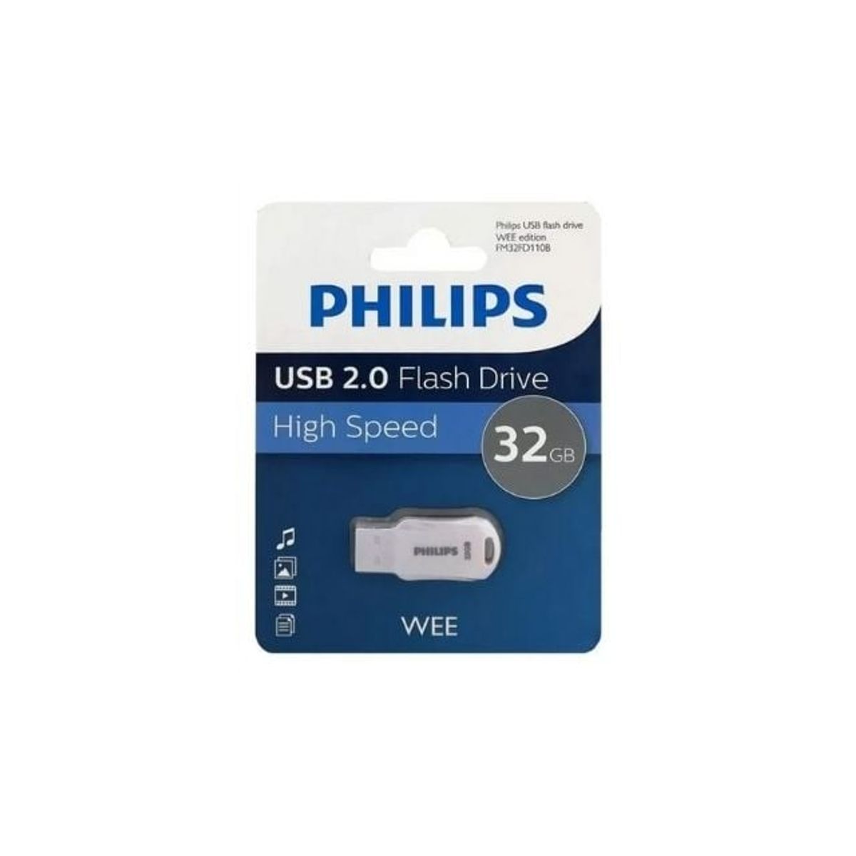 PHILIPS - Pendrive Philips Usb 2.0 Wee 32gb Gray