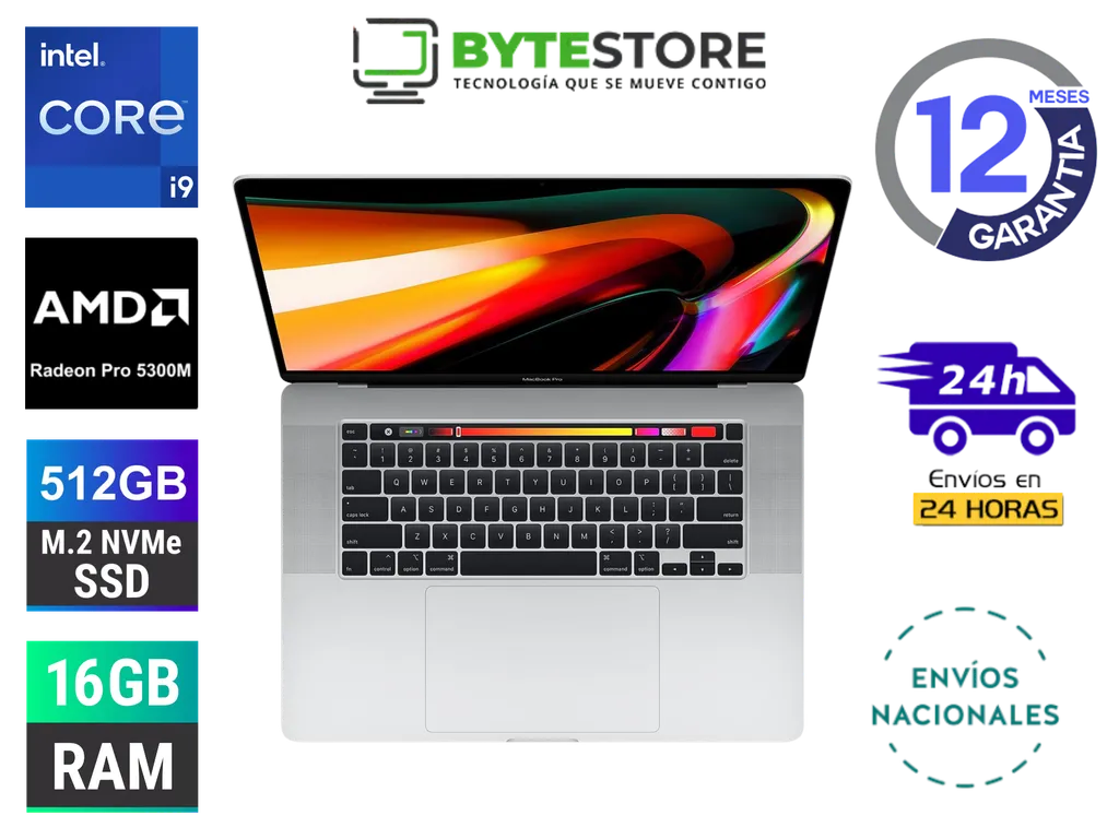 Macbook Pro Core i9 AMD Radeon Pro 5300M 16GB Ram 512GB SSD A2166 Reacondicionado