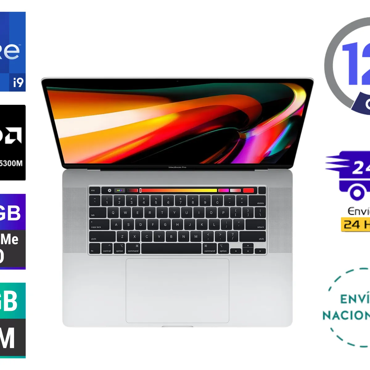 APPLE - Macbook Pro Core i9 AMD Radeon Pro 5300M 16GB Ram 512GB SSD A2166 Reacondicionado