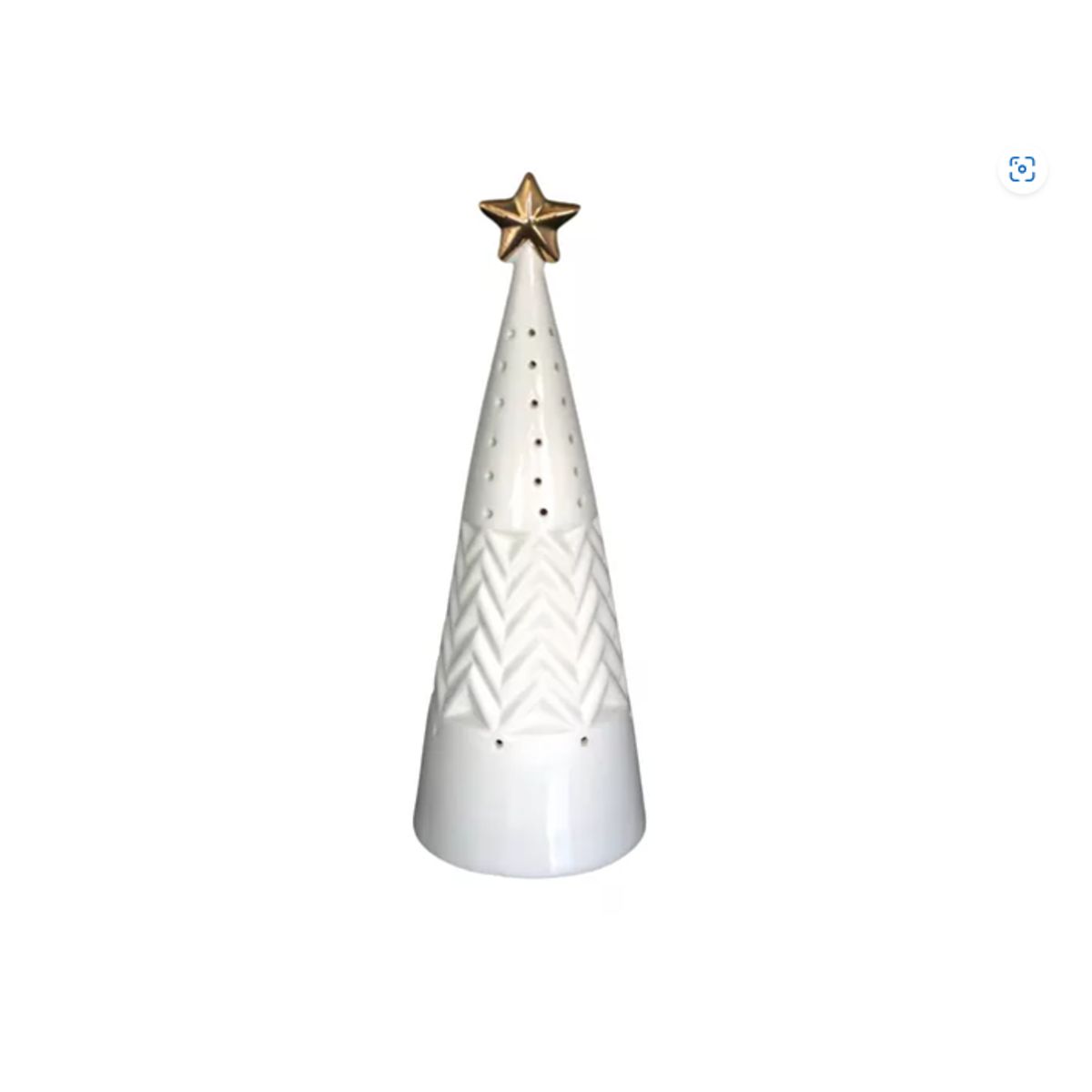 GENERICO - Adorno Árbol Pino Con Estrella Led Cerámica 24 Cm Navidad