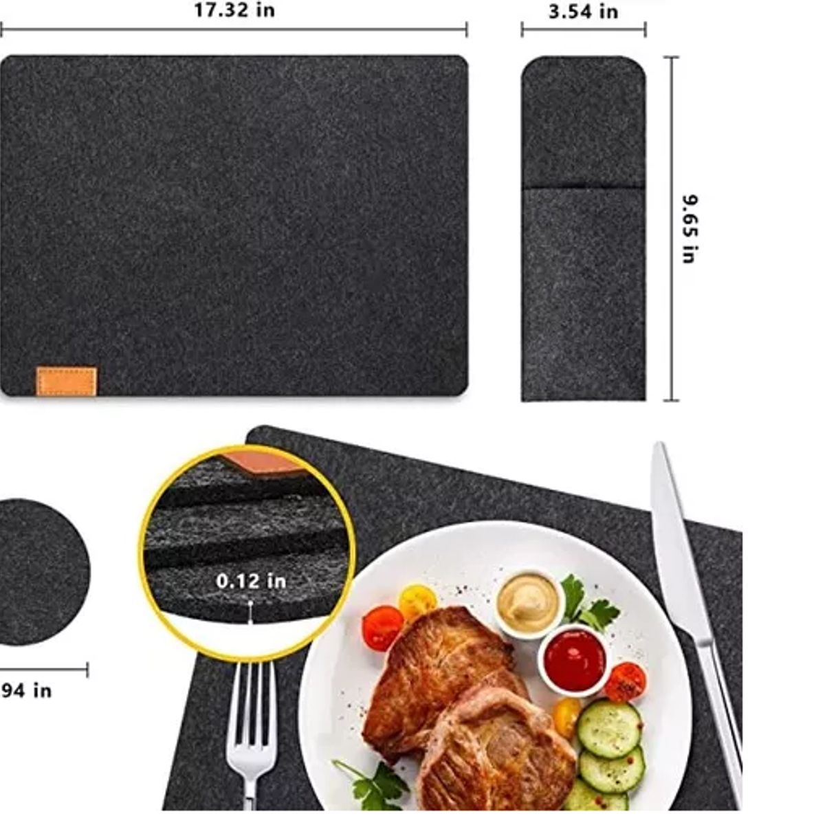 GENERICO - Set 18 Manteles Individuales Portavasos Mesa Antideslizante