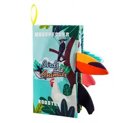 GENERICO - Libro de tela educación sensorial suave para bebe en inglés 24 x 19.5 cm