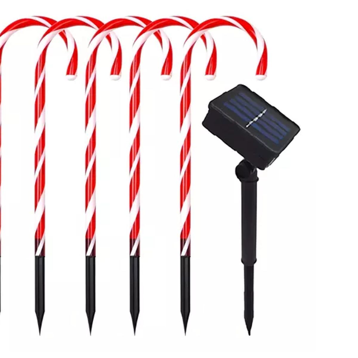 GENERICO - Luces Decorativas 5 Unidades Solares Navidenas Bastones Navideños