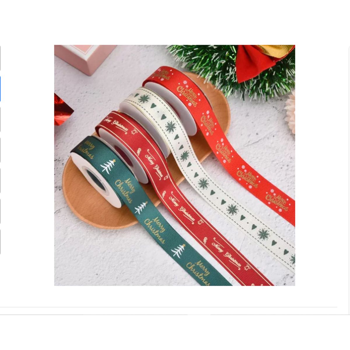 GENERICO - 3 Rollos Satinado Decoracion De Navidad 2cm27m