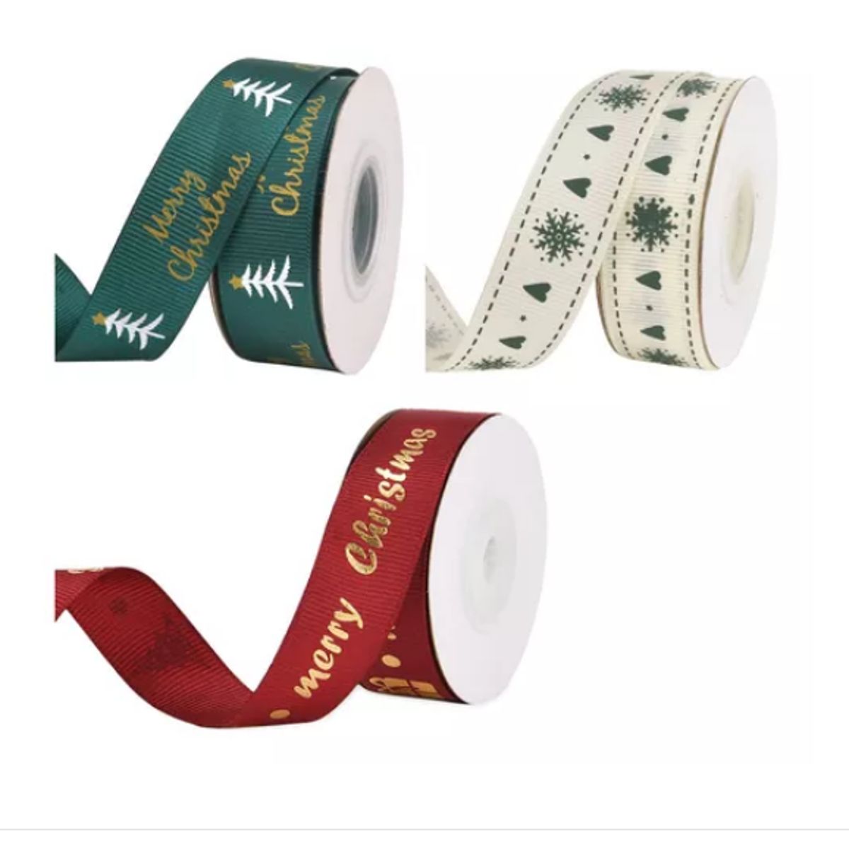 GENERICO - 3 Rollos Satinado Decoracion De Navidad 2cm27m