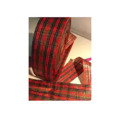 GENERICO - 50 Mts Cinta 5 Cms Navidad Escocesa Con Dorado